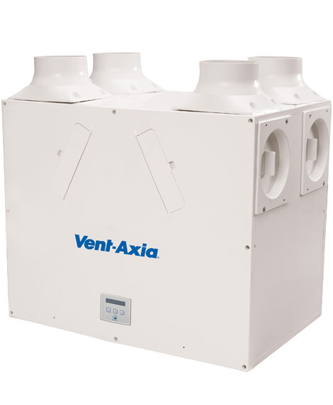 A white box with a blue Vent-Axia logo on the front. The box is a Vent-Axia Lo-Carbon Sentinel Kinetic BH Heat Recovery Unit.